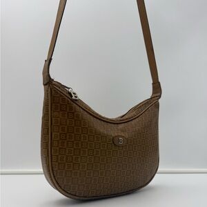 🇨🇭BALLY of SWITZERLAND 1851 Vintage Hobo Swing Crossbody Bag in Monogram Canvas